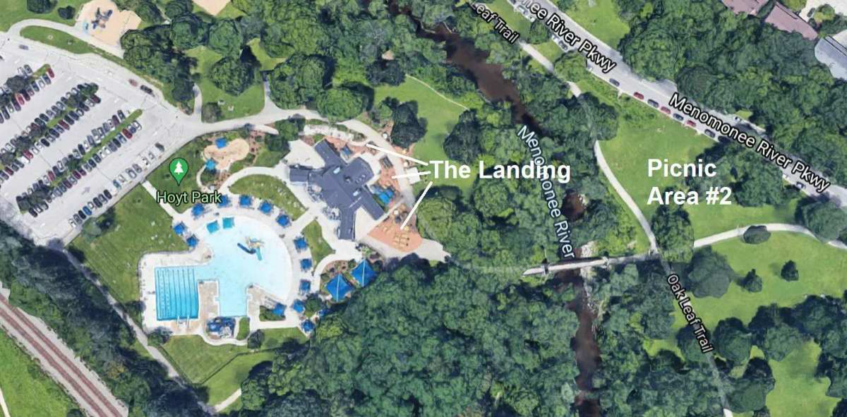 Hoyt Park - Aerial showing The Landing and Picnic Area 2